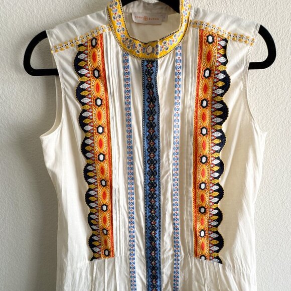 Tory Burch Embroidered Adriana Fit & Flare Dress Size 2 - Picture 7 of 15